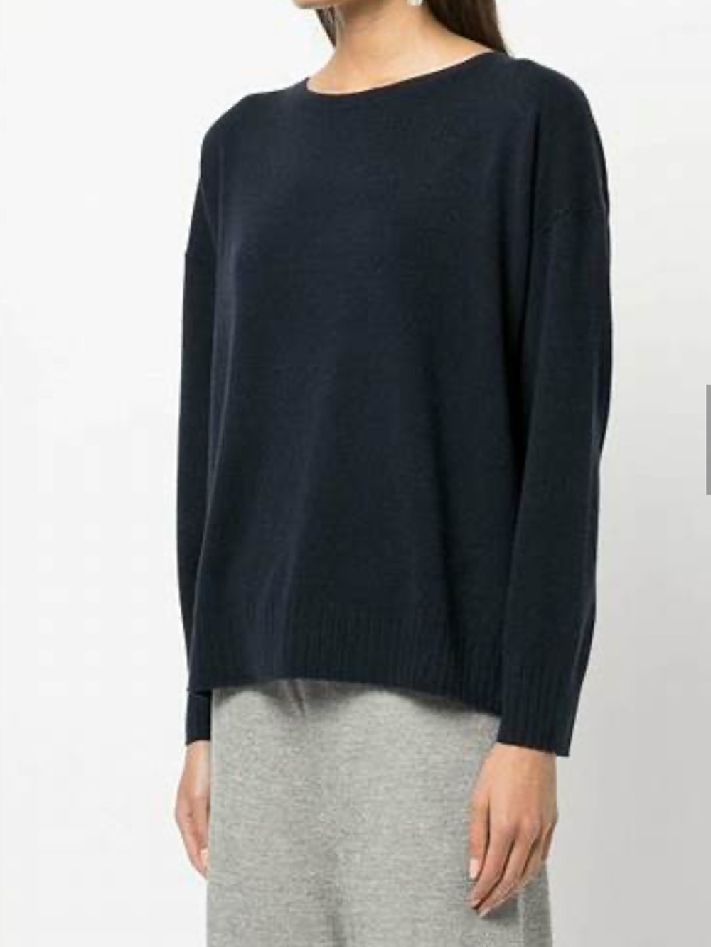 NILI LOTAN Boyfriend Cashmere Sweater in Navy Sz XS Designer Luxury Minimalist